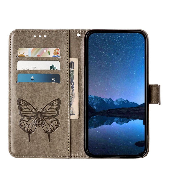 For Sony Xperia 10 V Embossed Butterfly Leather Phone Case(Grey)