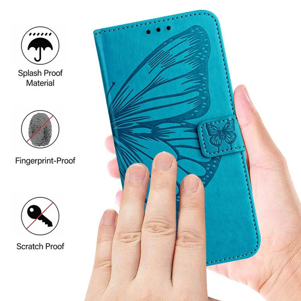 For Sony Xperia 10 V Embossed Butterfly Leather Phone Case(Blue)