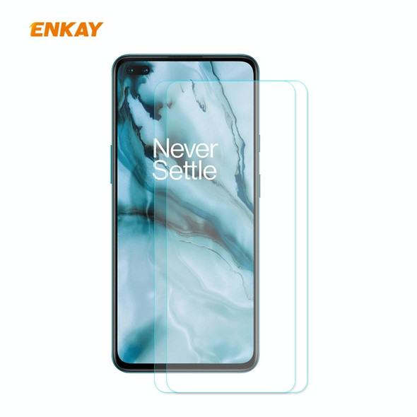 OnePlus Nord 2 PCS ENKAY Hat-Prince 0.26mm 9H 2.5D Curved Edge Tempered Glass Film