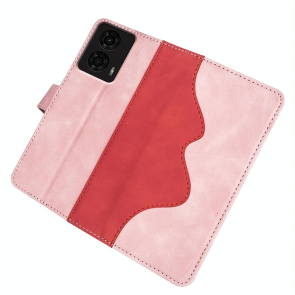 For Motolora Moto G24 Stitching Horizontal Flip Leather Phone Case(Red)