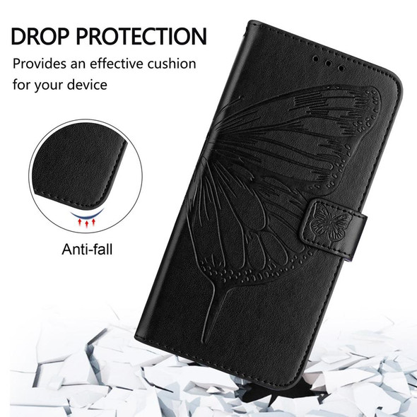 For vivo Y100 5G IDN / Y200e 5G Global Embossed Butterfly Leather Phone Case(Black)