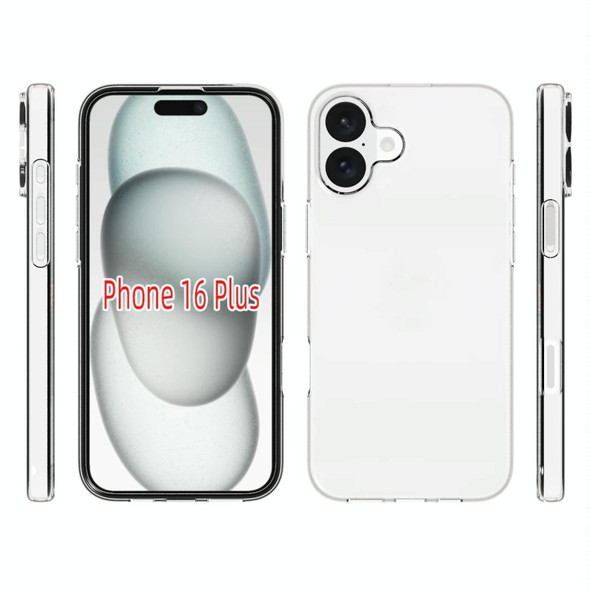 For iPhone 16 Plus Waterproof Texture TPU Phone Case(Transparent)