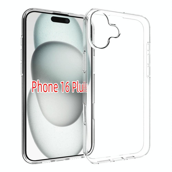 For iPhone 16 Plus Waterproof Texture TPU Phone Case(Transparent)