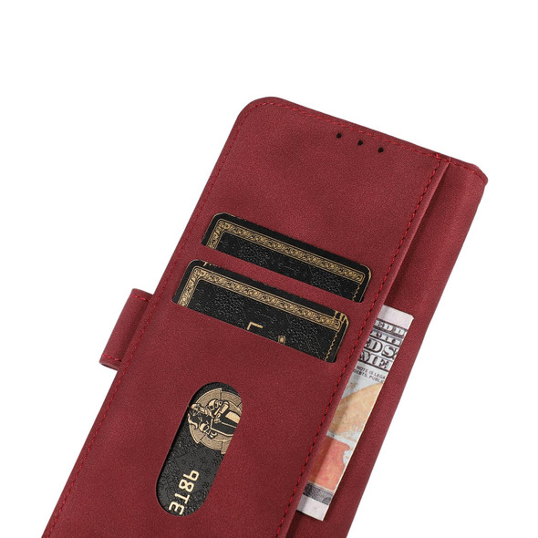 For iPhone 16 KHAZNEH Matte Texture Leather Phone Case(Red)