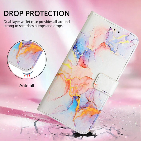 For Samsung Galaxy A11 EU PT003 Marble Pattern Flip Leather Phone Case(Galaxy Marble White)