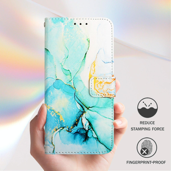 For Samsung Galaxy A51 4G / M40s PT003 Marble Pattern Flip Leather Phone Case(Green)