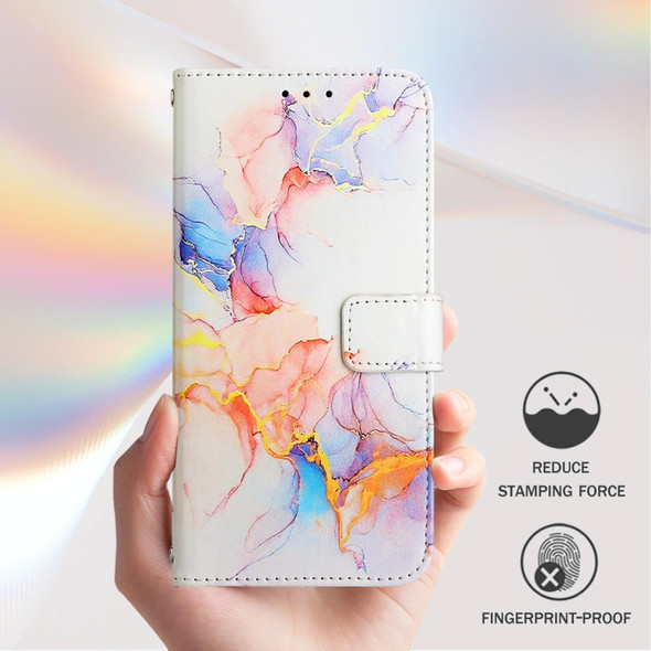 For Samsung Galaxy A10 / M10 EU PT003 Marble Pattern Flip Leather Phone Case(Galaxy Marble White)