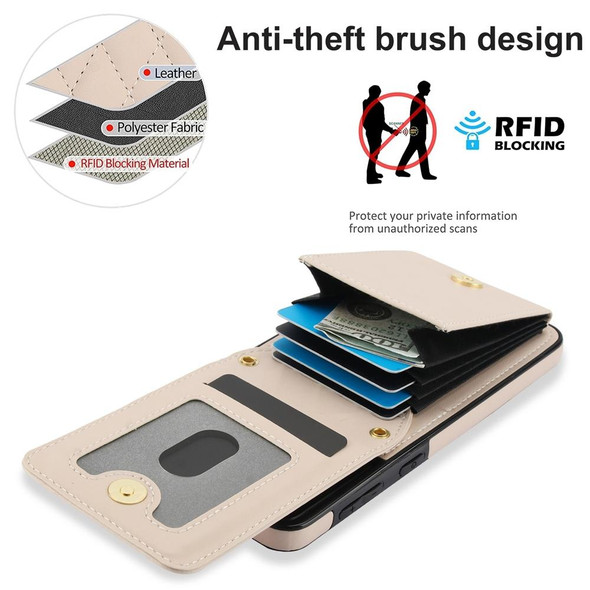 For Samsung Galaxy S21+ 5G YM015 Crossbody Rhombic Card Bag RFID Phone Case(White)