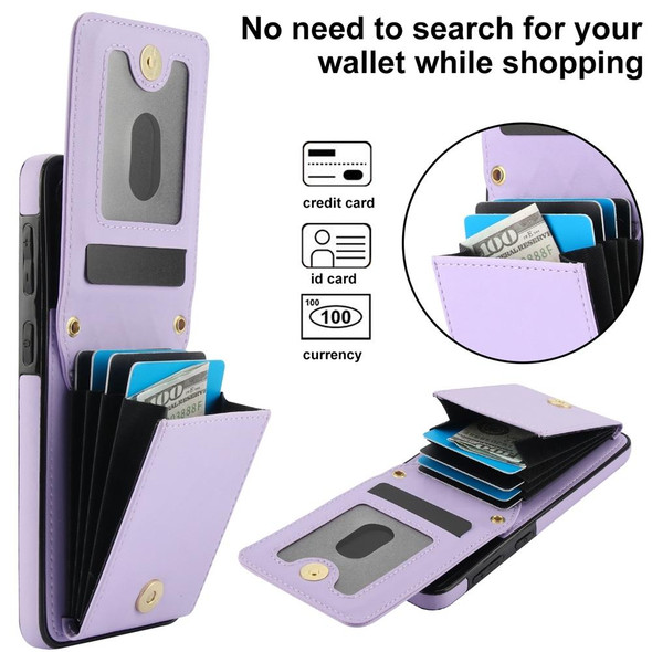 For Samsung Galaxy S21 5G YM015 Crossbody Rhombic Card Bag RFID Phone Case(Light Purple)