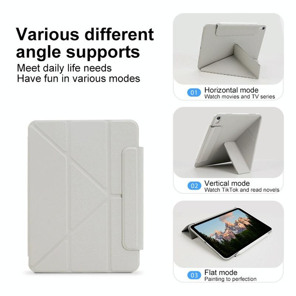 For iPad 10th Gen 10.9 2022 Y-Shape Double-sided Clip Magnetic Smart Tablet Case(Light Grey)