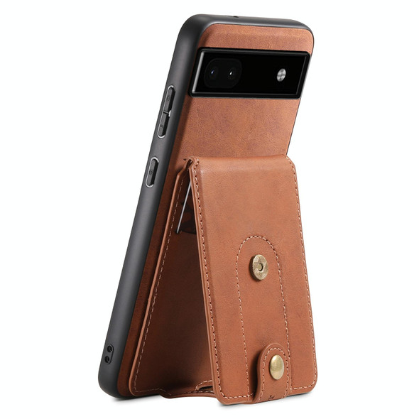 For Google Pixel 6a Denior D14 NK Retro Pattern MagSafe Magnetic Card Holder Leather Phone Case(Brown)