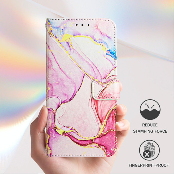 For TCL 405 / 406 / 408 PT003 Marble Pattern Flip Leather Phone Case(Rose Gold)