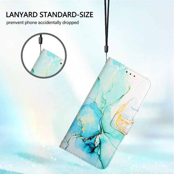 For itel P55 5G PT003 Marble Pattern Flip Leather Phone Case(Green)