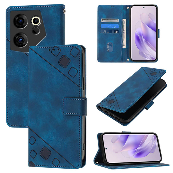 For Tecno Camon 20 Premier 5G Skin Feel Embossed Leather Phone Case(Blue)