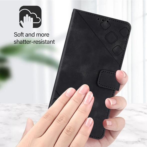 For Tecno Pova 5 Pro 5G Skin Feel Embossed Leather Phone Case(Black)