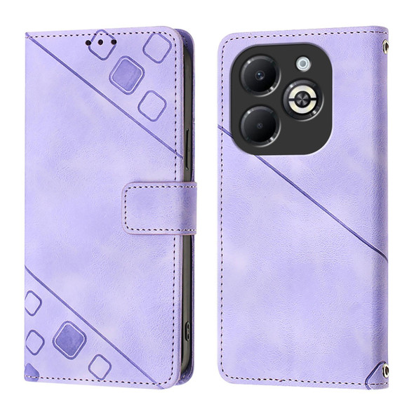 For Infinix Smart 8 Plus / Smart 8 Pro Skin Feel Embossed Leather Phone Case(Light Purple)