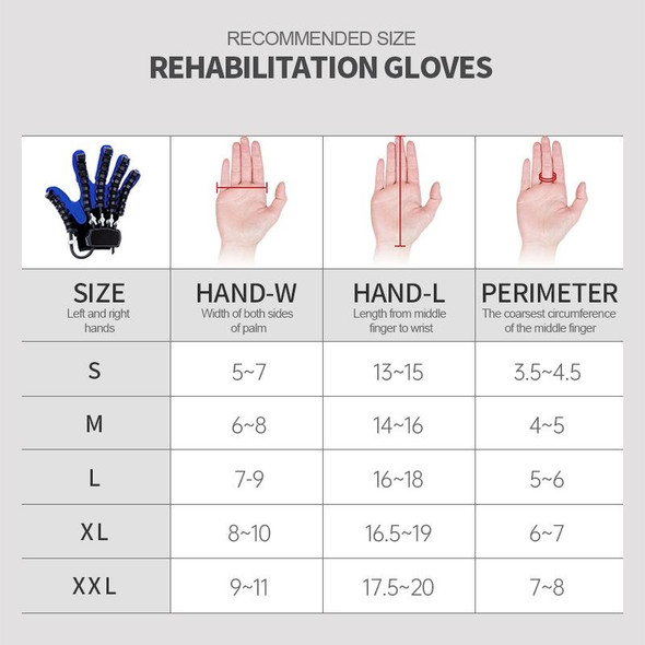 Intelligent Robot Split Finger Training Rehabilitation Glove Equipment With UK Plug Adapter, Size: XXL(Blue Left Hand)
