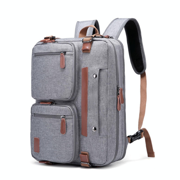 10001 Business Computer Backpack Multifunctional Simple Waterproof Nylon Travel Backpack, Size: 15.6 inch(Gray)