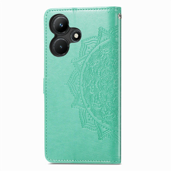 For Infinix Hot 30i Mandala Flower Embossed Leather Phone Case(Green)