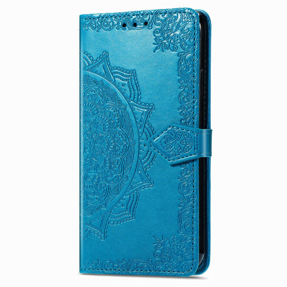 For Infinix Hot 30i Mandala Flower Embossed Leather Phone Case(Blue)