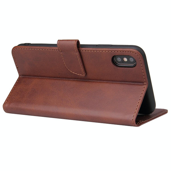 Calf Texture Buckle Horizontal Flip Leatherette Case with Holder & Card Slots & Wallet - iPhone XS Max(Brown)