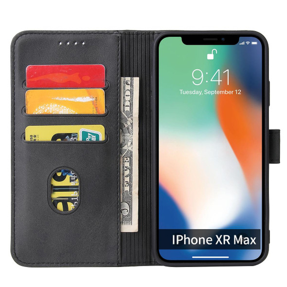 Calf Texture Buckle Horizontal Flip Leatherette Case with Holder & Card Slots & Wallet - iPhone XS Max(Black)