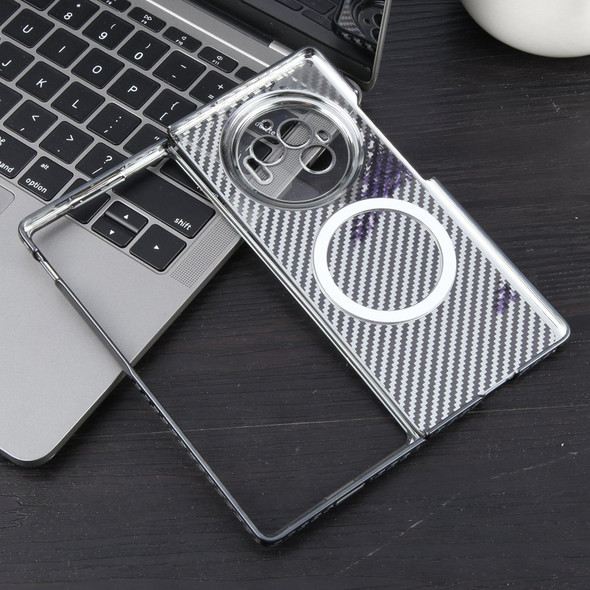 For vivo X Fold3 6D Plated Carbon Fiber Clear Magsafe PC Phone Case(Starry Black)