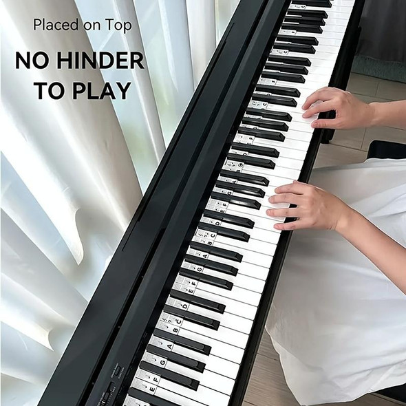 Luminous Silicone Piano Notes Guide Removable Piano Keyboard, Spec: 81 Keys Color Text