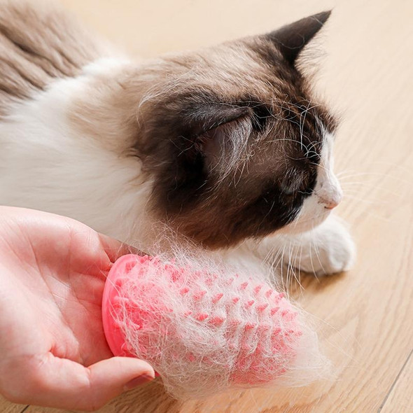 Multifunctional Cat Table Leg Scratcher Pet Silicone Hair Massage Brush(Pink)