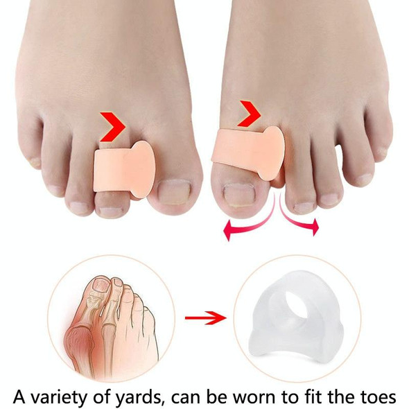 10 Pairs Great Toe Orthosis Separator Soft and Comfortable Toe Care Cover, Size: L(White)