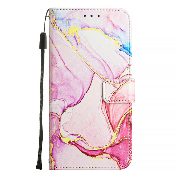 For Realme 10T / 10s / Realme 9i 5G India PT003 Marble Pattern Flip Leather Phone Case(Rose Gold)