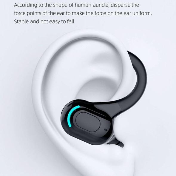 F8 Bluetooth 5.1 Ear-Mounted Stereo Wireless Sports Earphone(White)