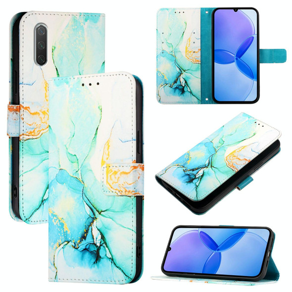 For Xiaomi Mi CC9e / Mi A3 PT003 Marble Pattern Flip Leather Phone Case(Green)