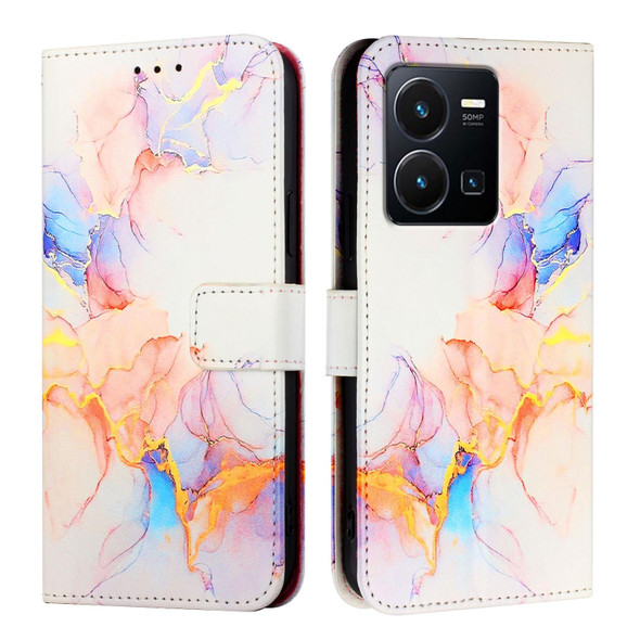 For vivo Y77 5G Global / Y77e 5G PT003 Marble Pattern Flip Leather Phone Case(Marble White)