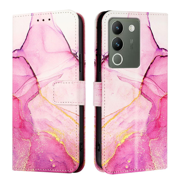 For vivo V29e 5G Global / Y200 5G Global PT003 Marble Pattern Flip Leather Phone Case(Pink Purple Gold)
