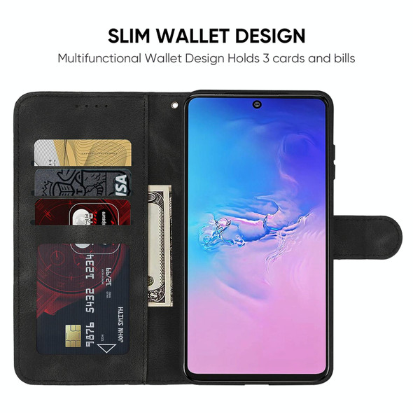 For Samsung Galaxy S10 Lite Skin Feel Geometric Lines Leather Phone Case(Black)