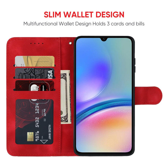 For Samsung Galaxy A05s Skin Feel Geometric Lines Leather Phone Case(Red)