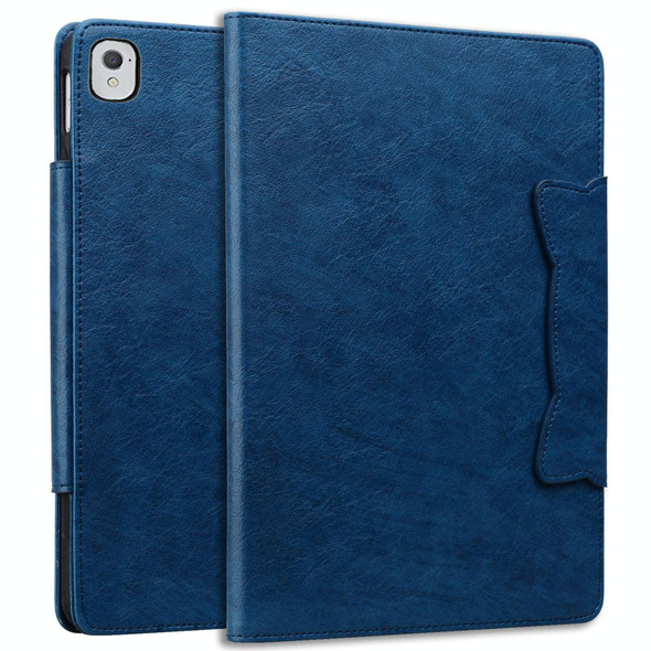 For iPad Air / Air 2 / 9.7 2017 / 2018 Cat Buckle Leather Smart Tablet Case(Royal Blue)