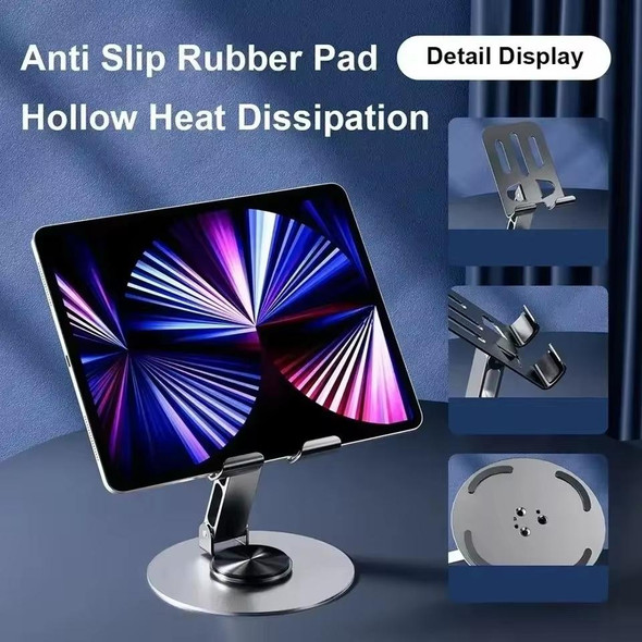 All-metal 360-degree Rotating Mobile Phone Holder Foldable Desktop Tablet Stand(Purple)