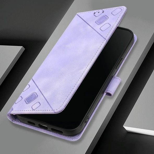 For Motorola Edge 2022 / Edge 5G UW 2022 Skin Feel Embossed Leather Phone Case(Light Purple)