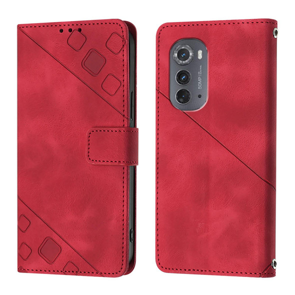For Motorola Edge 2022 / Edge 5G UW 2022 Skin Feel Embossed Leather Phone Case(Red)