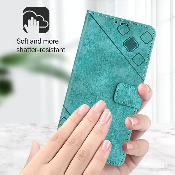 For Google Pixel 5 XL / Pixel 4a 5G Skin-feel Embossed Leather Phone Case(Green)