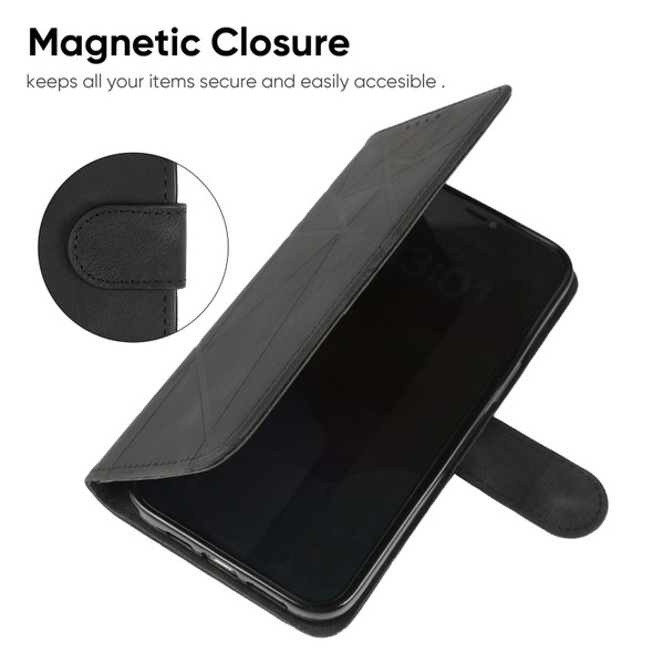 For Google Pixel 4 Skin Feel Geometric Lines Leather Phone Case(Black)