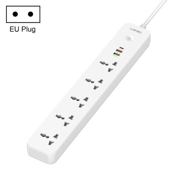 LDNIO SC5319 5-position Travel Home Office Socket with 38W USB Ports, Cable Length: 2m(EU Plug)