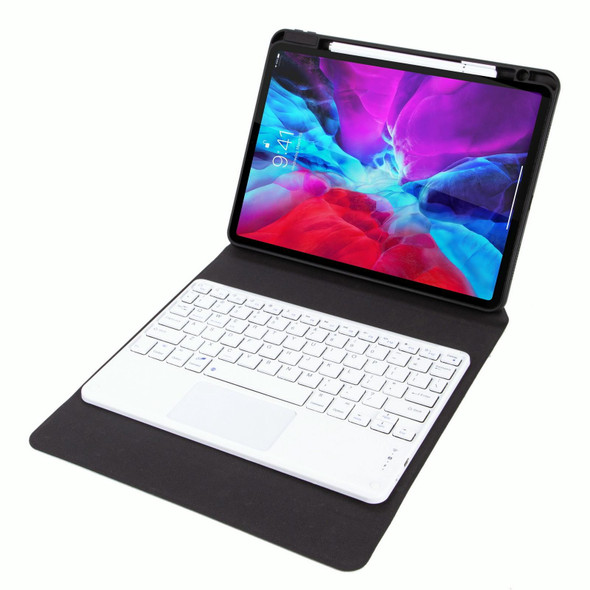 H-097C Touch Bluetooth Keyboard Leather Case with Rear Three-fold Holder - iPad 9.7 2018 & 2017(Rainbow)