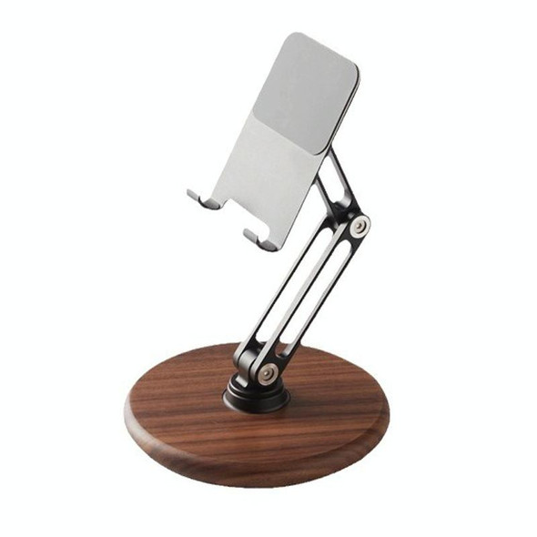 360 Degree Rotating Walnut Mobile Phone Holder Foldable Tablet Stand