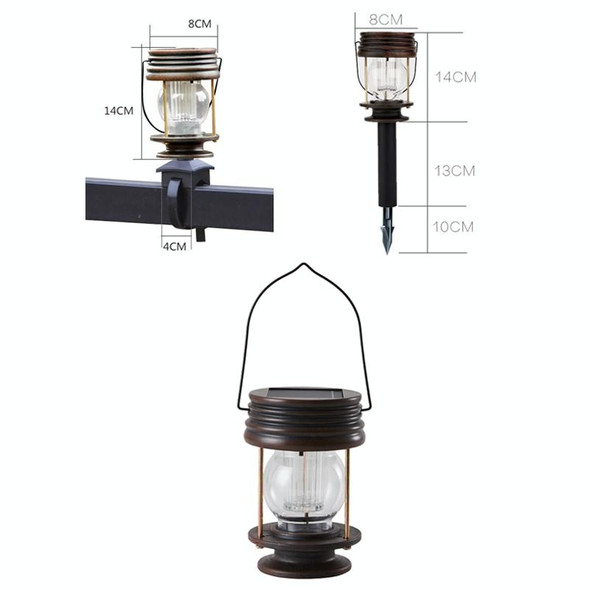 HSR002 Outdoor Retro Solar Lantern Camping Light, Spec: Portable-Warm Light