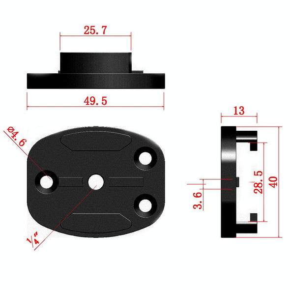 4 Holes Aluminum Quick Release Tripod Mount Base - Sports Camera, Color: Black Embedded Nut