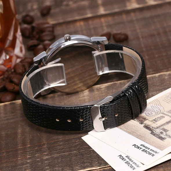 2 PCS Watch Casual Simple Quartz Clock for Women Leatherette Strap Wrist Watch(black black)