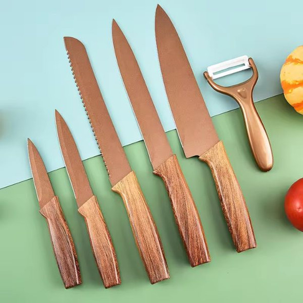 6 Piece Kitchen Knife Set with Peeler